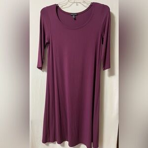 Eileen Fisher Women’s Purple 3/4 sleeve Size Medium‎ Shapeless Dress
